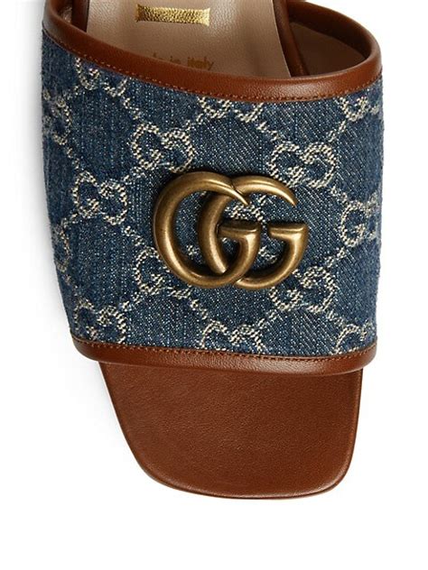 gucci flat sandals 2018|Gucci jolie denim flats sandals.